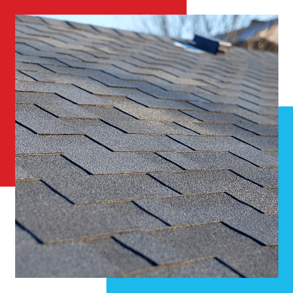 Close up view on Asphalt Bitumen tile roof.